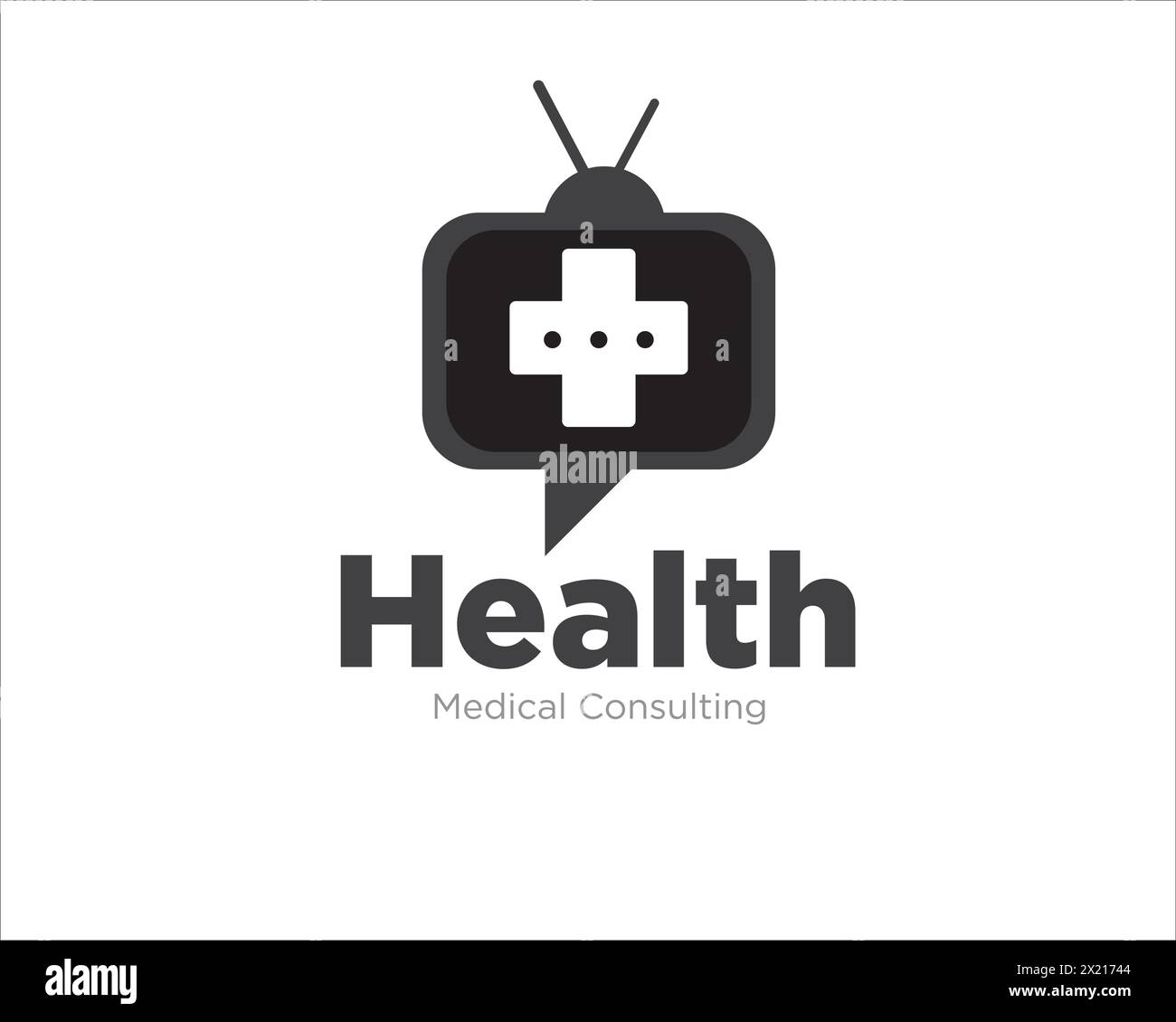 media salute consultare e parlare disegni logo per il servizio medico Illustrazione Vettoriale