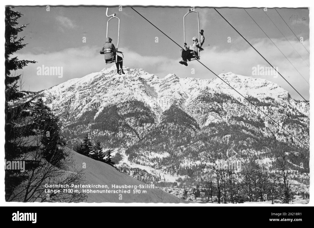 Geografia / viaggi, Germania, città e comunità, Garmisch-Partenkirchen, skilift per Hausberg, ULTERIORI DIRITTI-CLEARANCE-INFO-NOT-AVAILABLE Foto Stock