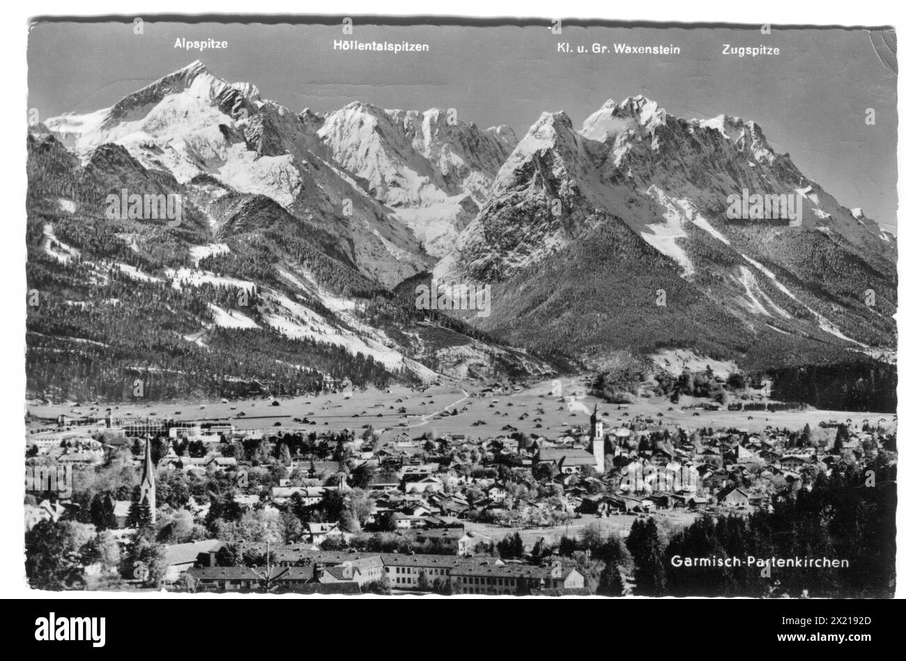 Geografia / viaggi, Germania, città e comunità, Garmisch-Partenkirchen, cartolina, 1950S, ULTERIORI-DIRITTI-CLEARANCE-INFO-NON-DISPONIBILI Foto Stock