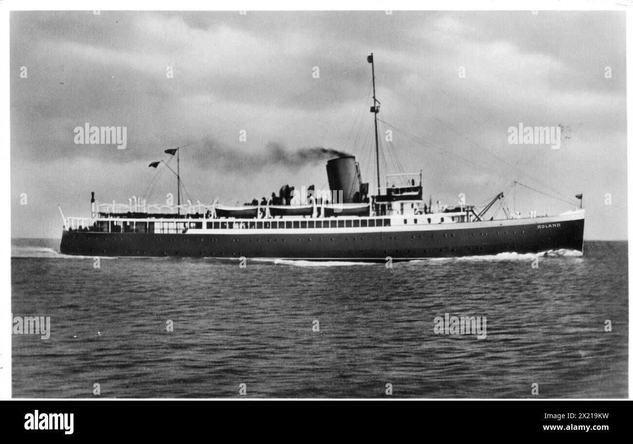 Trasporto, navigazione, nave a vapore, piroscafo espresso "Roland", Lloyd della Germania settentrionale, MESSA IN FUNZIONE 1927, SOLO PER USO EDITORIALE Foto Stock