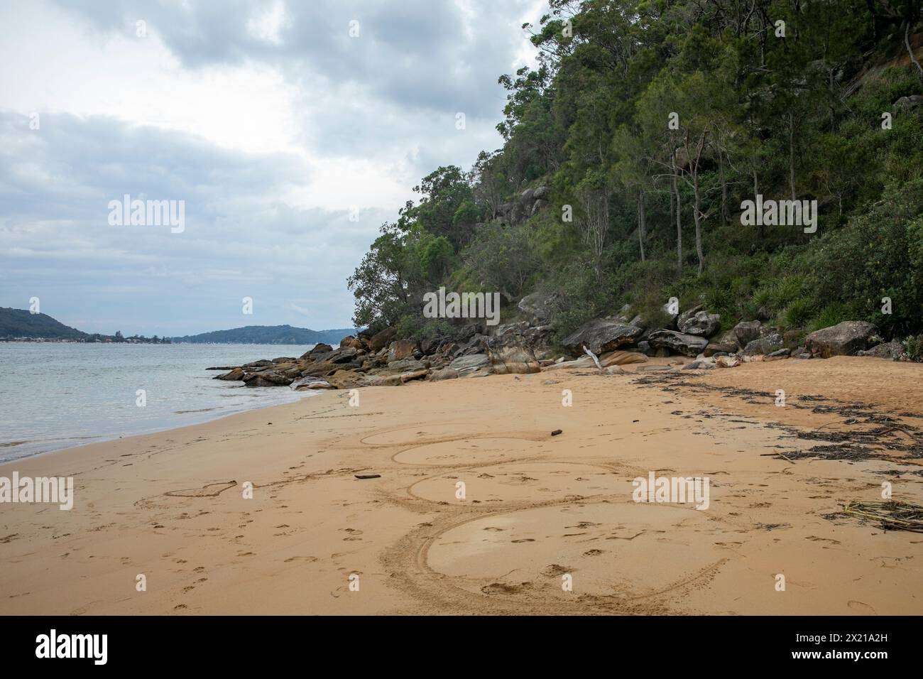 Resolute Beach sulle rive di Pittwater, Ku-Ring-GAI Chase National Park, Sydney, NSW, Australia, 2024 Foto Stock