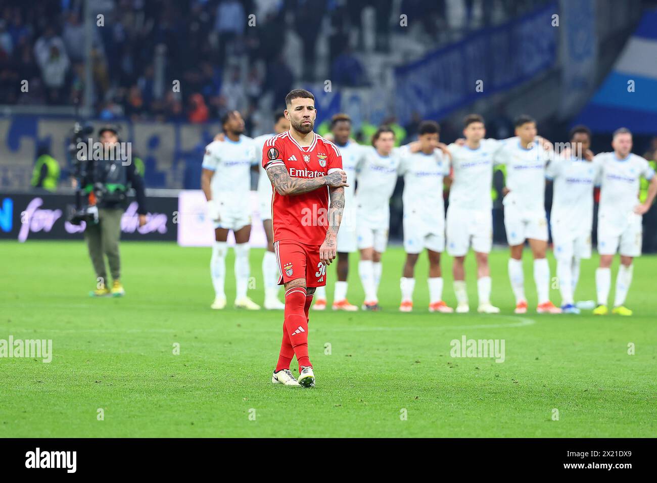 Marsiglia, Francia. 18 aprile 2024. © SPORTPIXPRESS/MAXPPP - MARSEILLLE 18/04/2024 UEFA EUROPA LEAGUE 1/4 DE FINALE RETOUR MARSEILLE-BENFICA otamendi (nicolas) crediti: MAXPPP/Alamy Live News Foto Stock