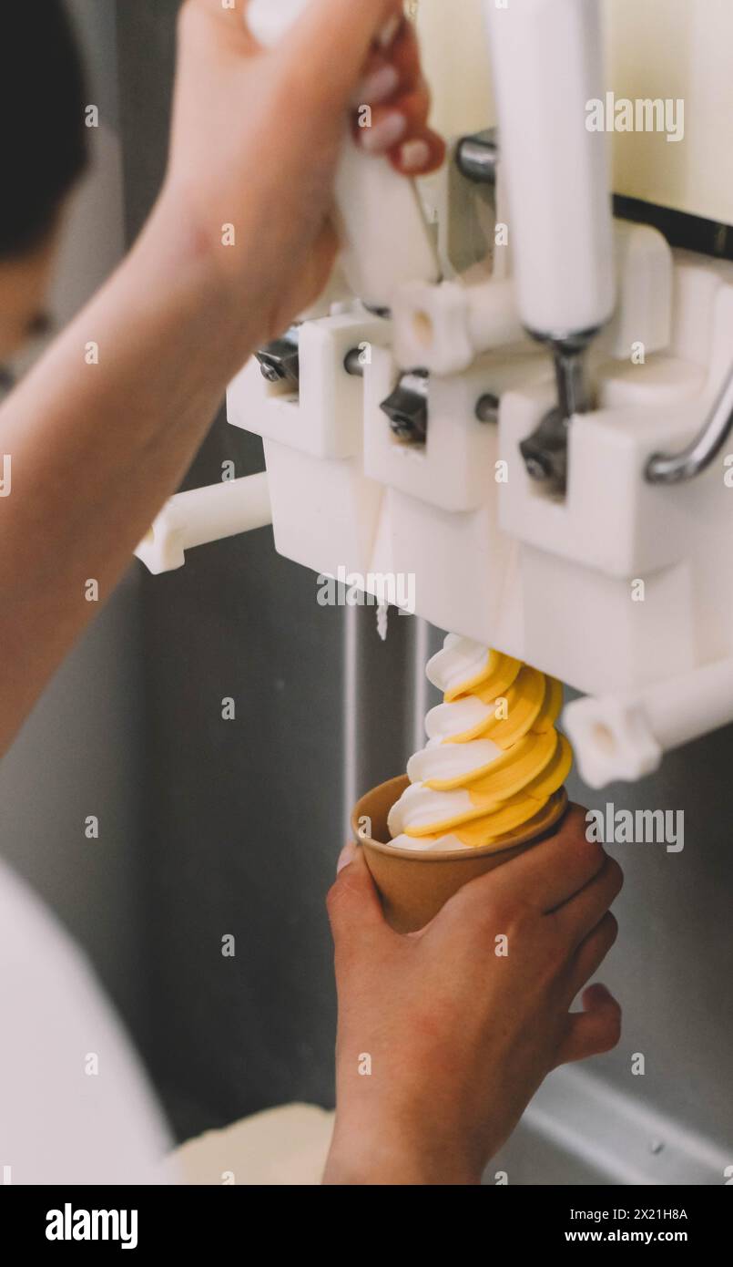 Gelati allo yogurt sani con diversi condimenti Foto Stock