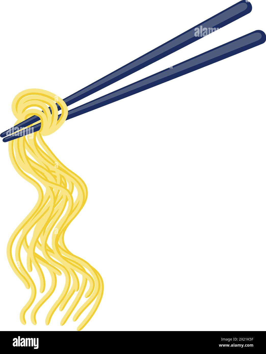 Ramen di spaghetti cinesi con bacchette. Cucina orientale asiatica. Illustrazione vettoriale. Illustrazione Vettoriale