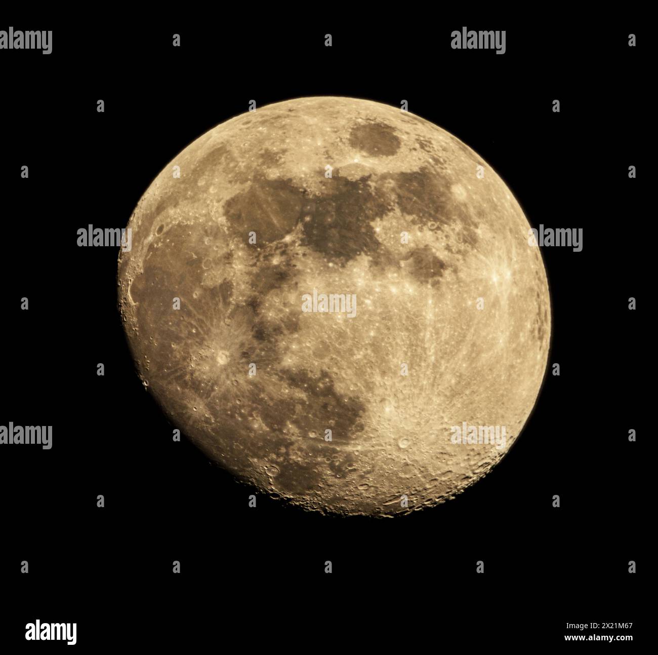 Luna tre giorni prima della luna piena, Germania, bassa Sassonia, Brunswick Foto Stock