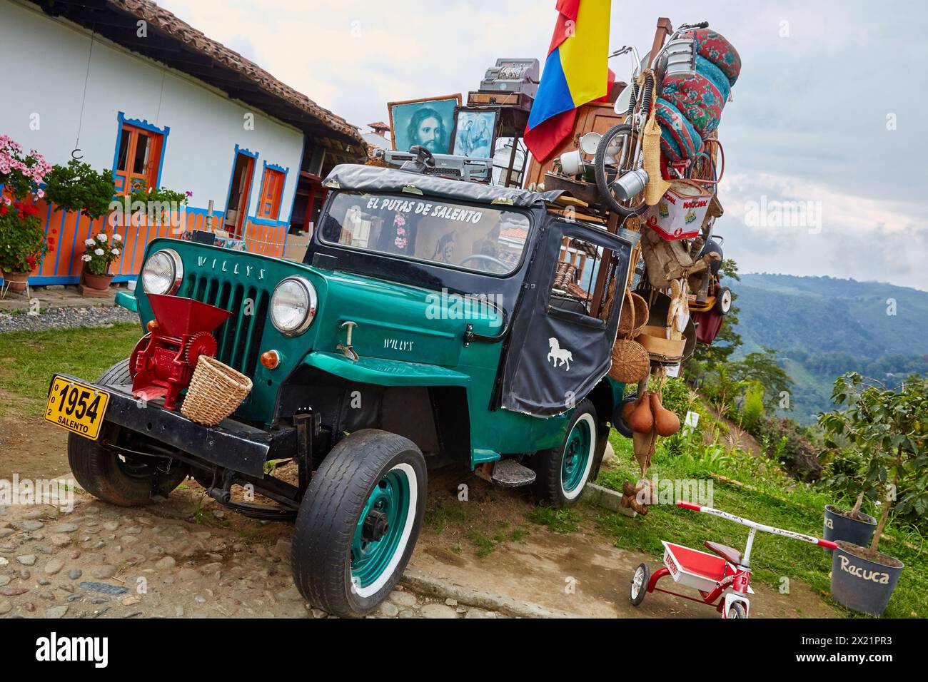 Jeep Willys, Salento, Quindio, Colombia, Sud America. Foto Stock