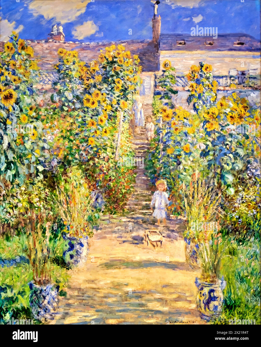 The Artist's Garden at Vetheuil, 1880 (Pittura) dell'artista Monet, Claude (1840-1926) francese. Illustrazione Vettoriale