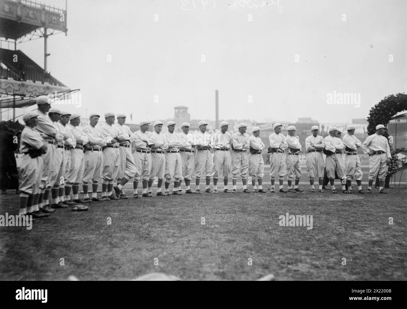 Squadra dei New York NL Giants al Polo Grounds (baseball), 1913. Foto Stock