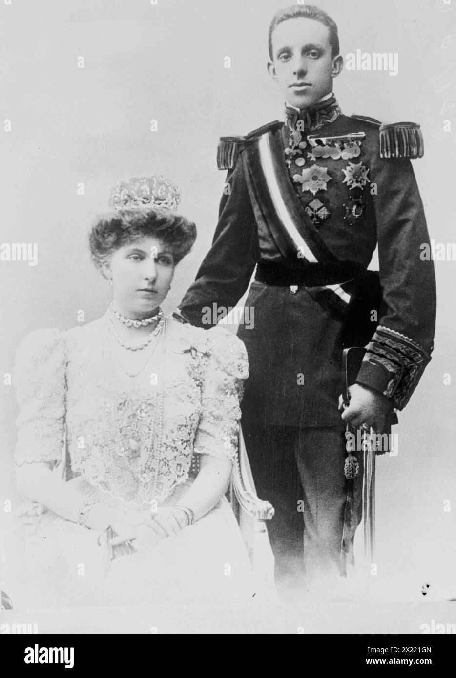 Re e regina di Spagna, 1910. Foto Stock