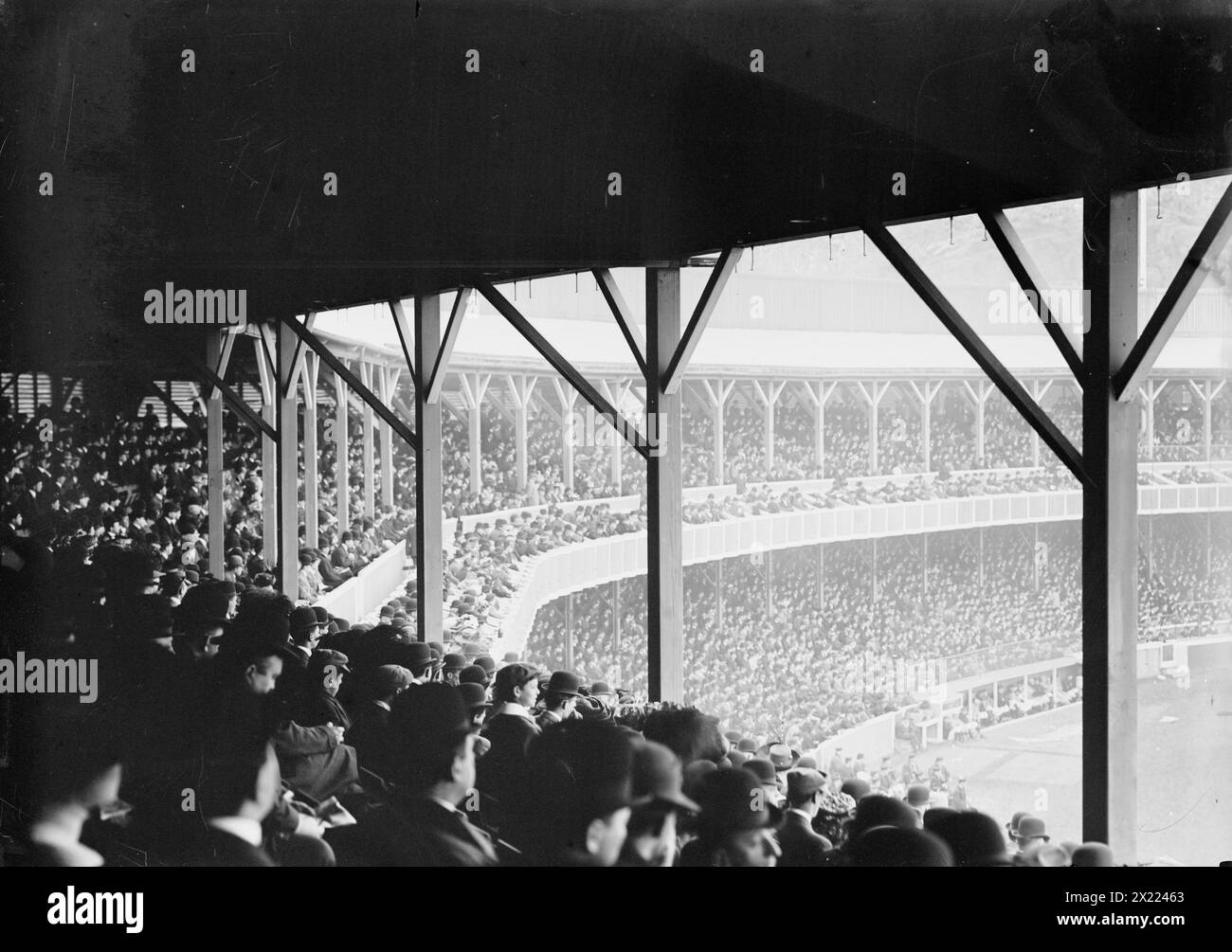 Partita tra Boston NL e New York NL al Polo Grounds (baseball), 1910. Foto Stock