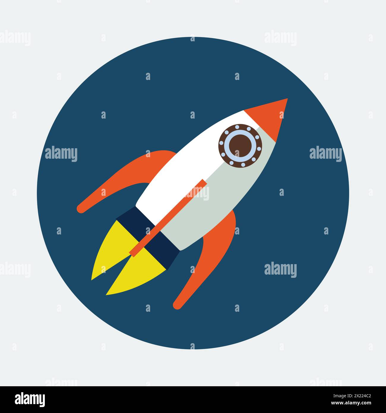 Icona astronave. Design piatto illustrazione vettoriale moderna. Icona per applicazioni Web e mobili Illustrazione Vettoriale