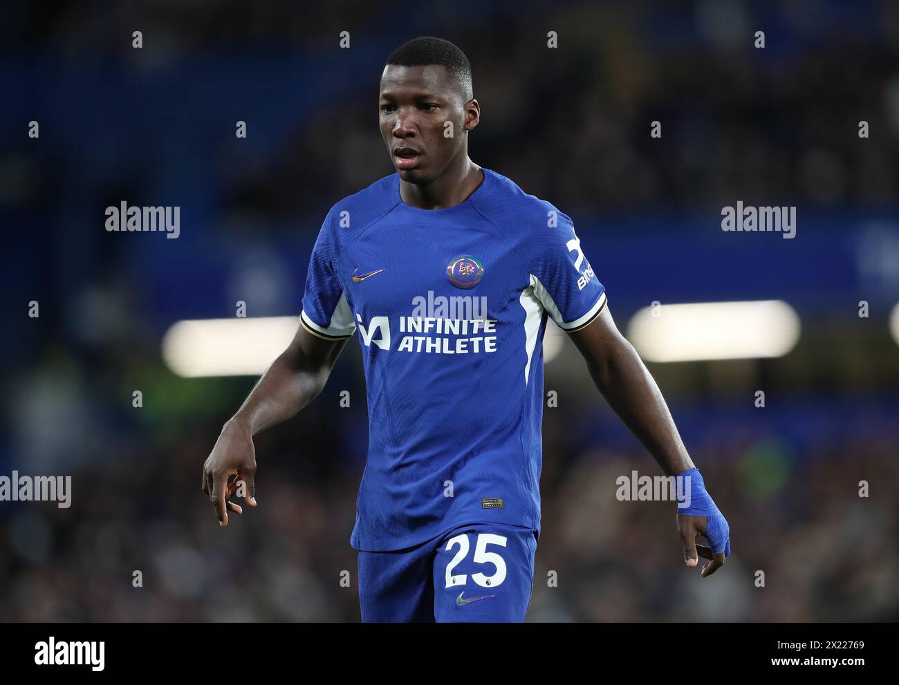 Moises Caicedo di Chelsea. - Chelsea contro Everton, Premier League, Stamford Bridge Stadium, Londra, Regno Unito - 15 aprile 2024. Solo per uso editoriale - si applicano restrizioni DataCo. Foto Stock