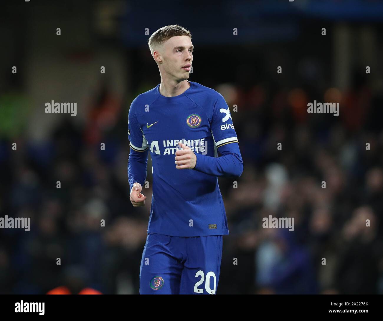 Cole Palmer di Chelsea. - Chelsea contro Everton, Premier League, Stamford Bridge Stadium, Londra, Regno Unito - 15 aprile 2024. Solo per uso editoriale - si applicano restrizioni DataCo. Foto Stock