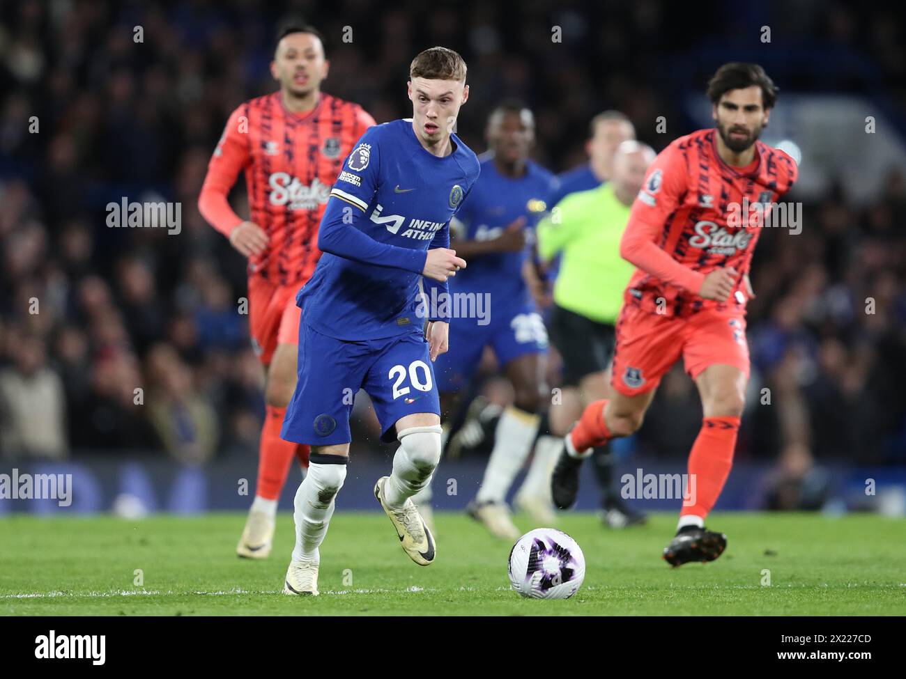 Cole Palmer di Chelsea. - Chelsea contro Everton, Premier League, Stamford Bridge Stadium, Londra, Regno Unito - 15 aprile 2024. Solo per uso editoriale - si applicano restrizioni DataCo. Foto Stock