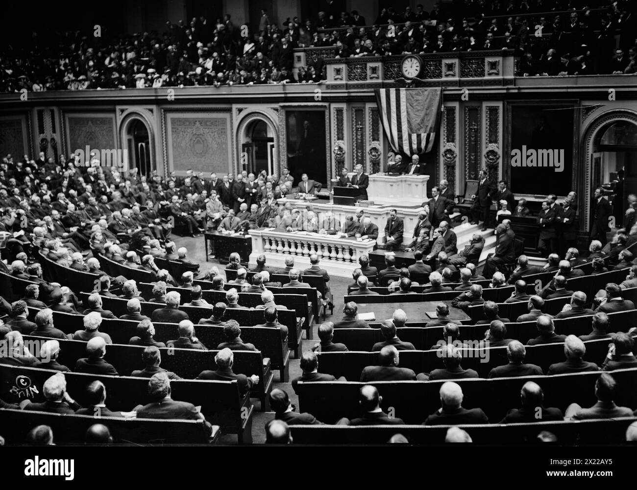 Pres. Wilson si rivolge al Congresso, 1913. Foto Stock