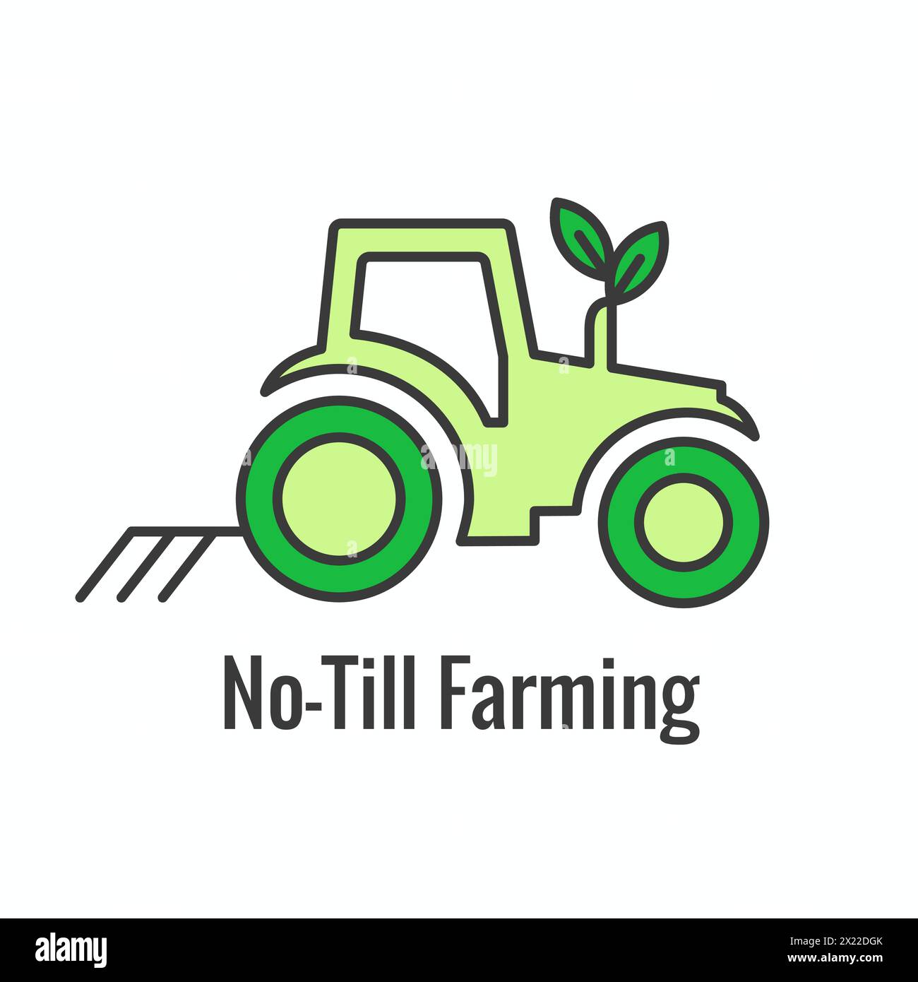 Insieme di icone per l'agricoltura sostenibile con la massimizzazione della copertura del suolo e l'integrazione del bestiame - esempi per l'agricoltura rigenerativa icona Illustrazione Vettoriale