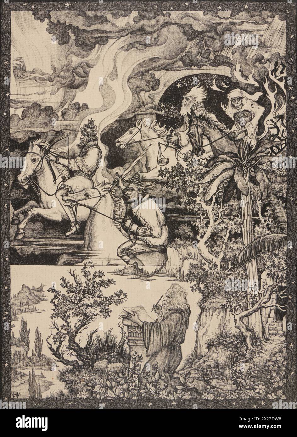 I quattro Cavalieri dell'Apocalisse, c1915-35. Foto Stock