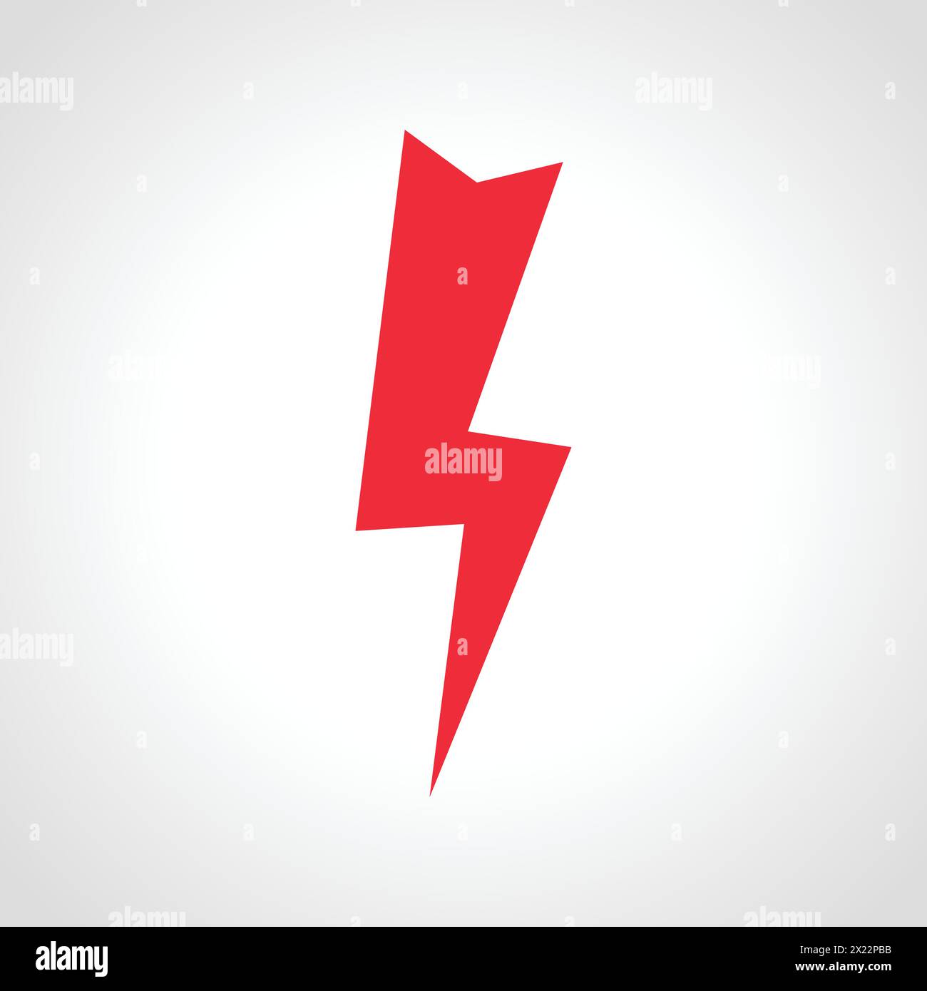Icona del fulmine rosso. Icona meteo multicolore su sfondo bianco. Illustrazione vettoriale. Illustrazione Vettoriale
