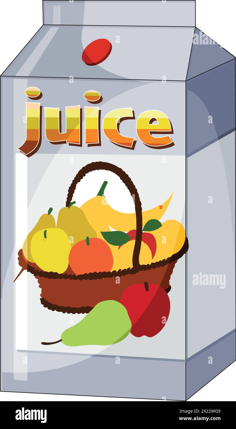 Succo di frutta vettoriale in una confezione Illustrazione Vettoriale