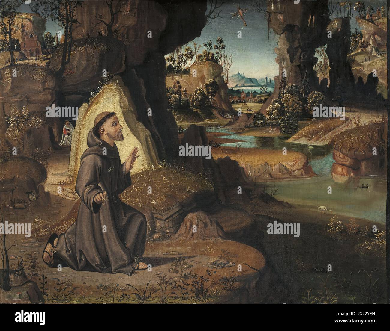 San Francesco riceve la Stigmata, 1525 anni. Foto Stock