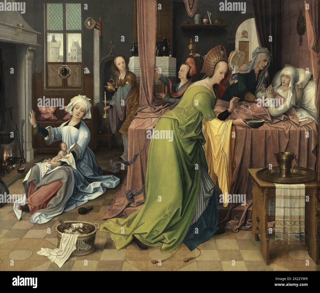 La nascita della Vergine, 1520. Foto Stock