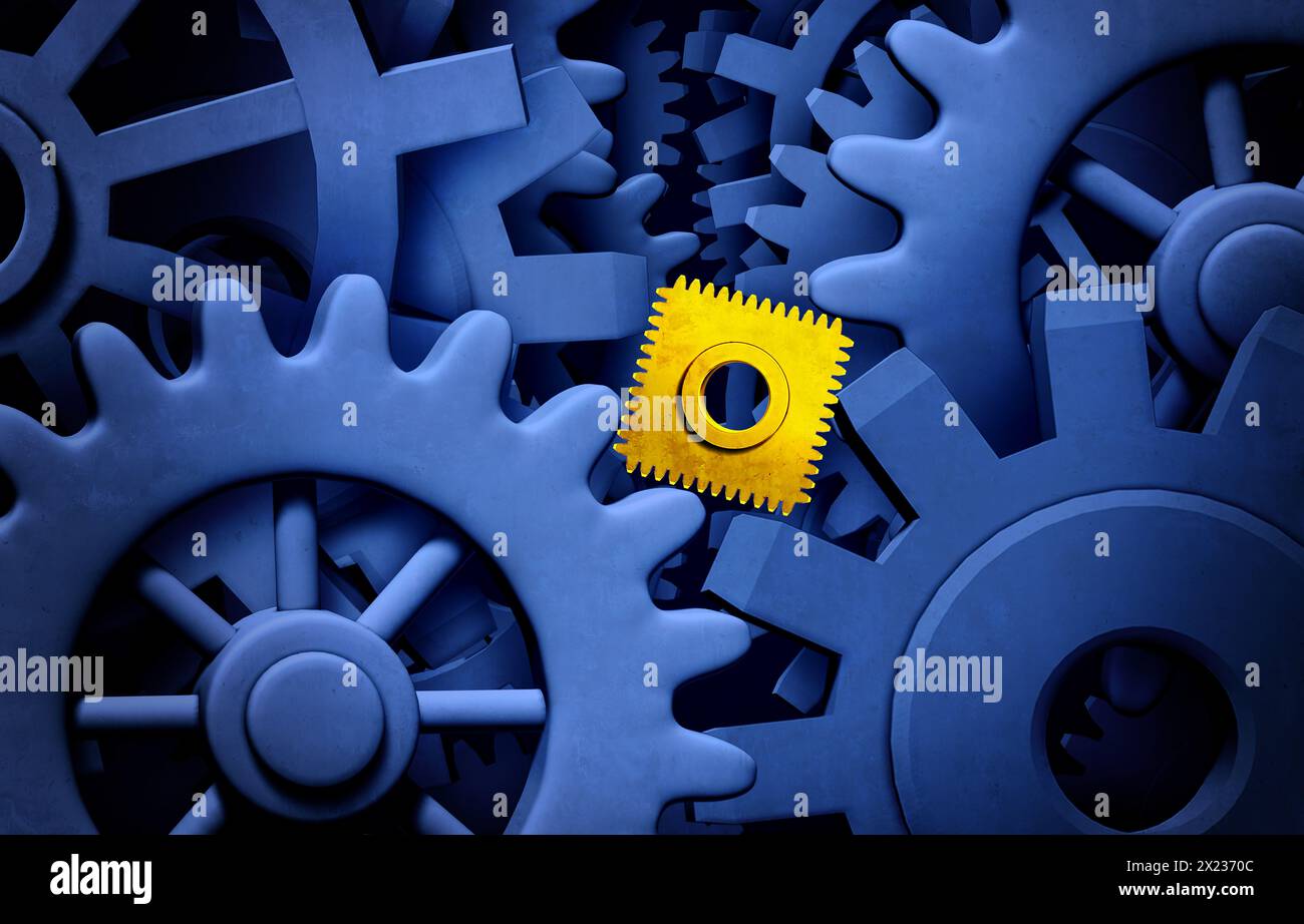 Simbolo di errore hardware o di tecnologia danneggiata o di errore hardware come concetto di risoluzione dei problemi aziendali per individuare la causa principale di un malfunzionamento. Foto Stock