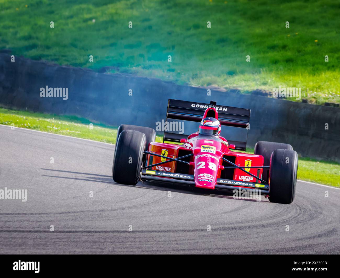 Gerhard Berger alla guida della Ferrari 640 1989 al Goodwood Members Meeting 81MM Foto Stock