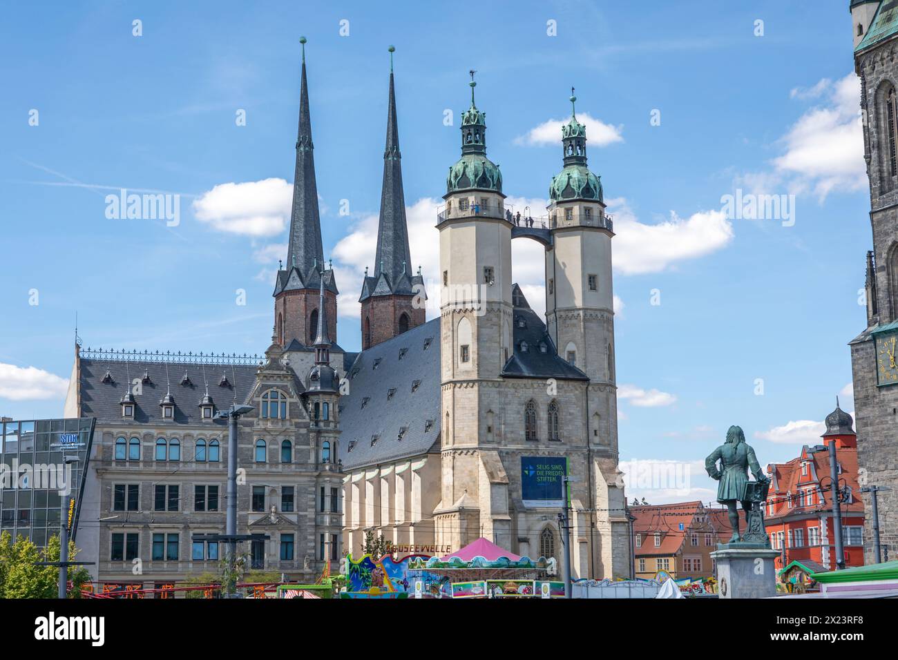 Chiesa del mercato delle nostre carissime donne, Halle (Saale), Sassonia-Anhalt, Germania Foto Stock
