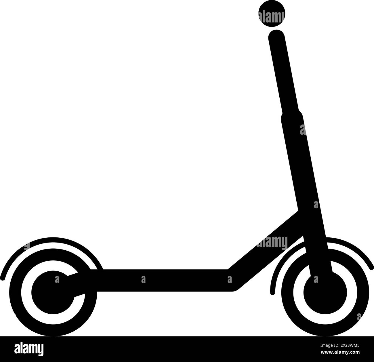 Icona di uno scooter piatto come simbolo per il design della pagina Web l'ecologia il trasporto o lo stile di vita Illustrazione Vettoriale