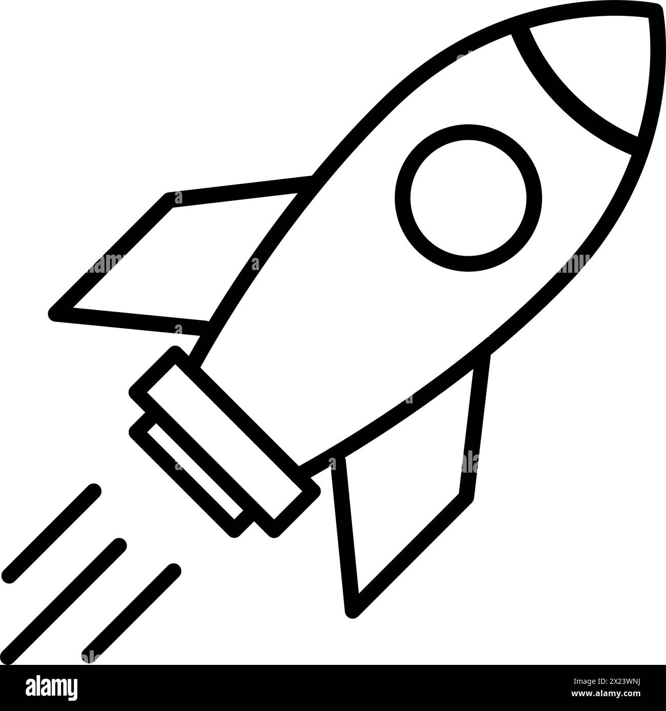 Icona di Linear Rocket come startup o lancio di un nuovo concetto di business Illustrazione Vettoriale