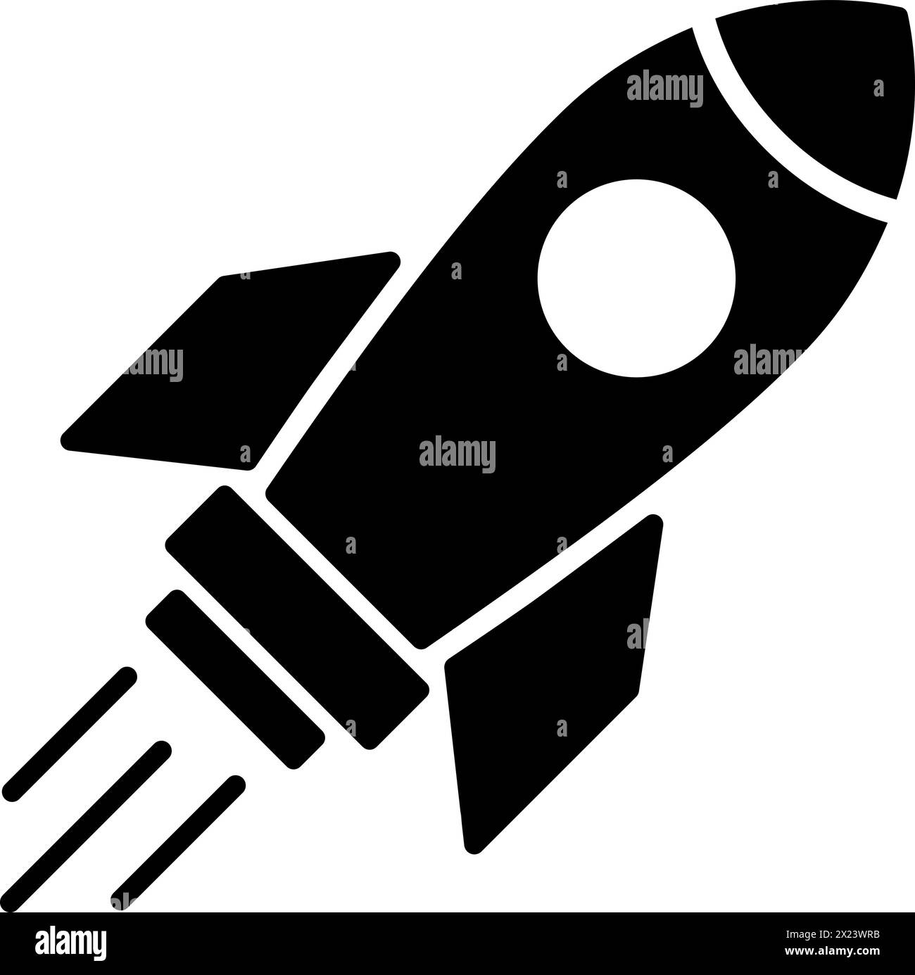 Icona di Rocket piatta come idea creativa o lancio di un nuovo concetto di business Illustrazione Vettoriale