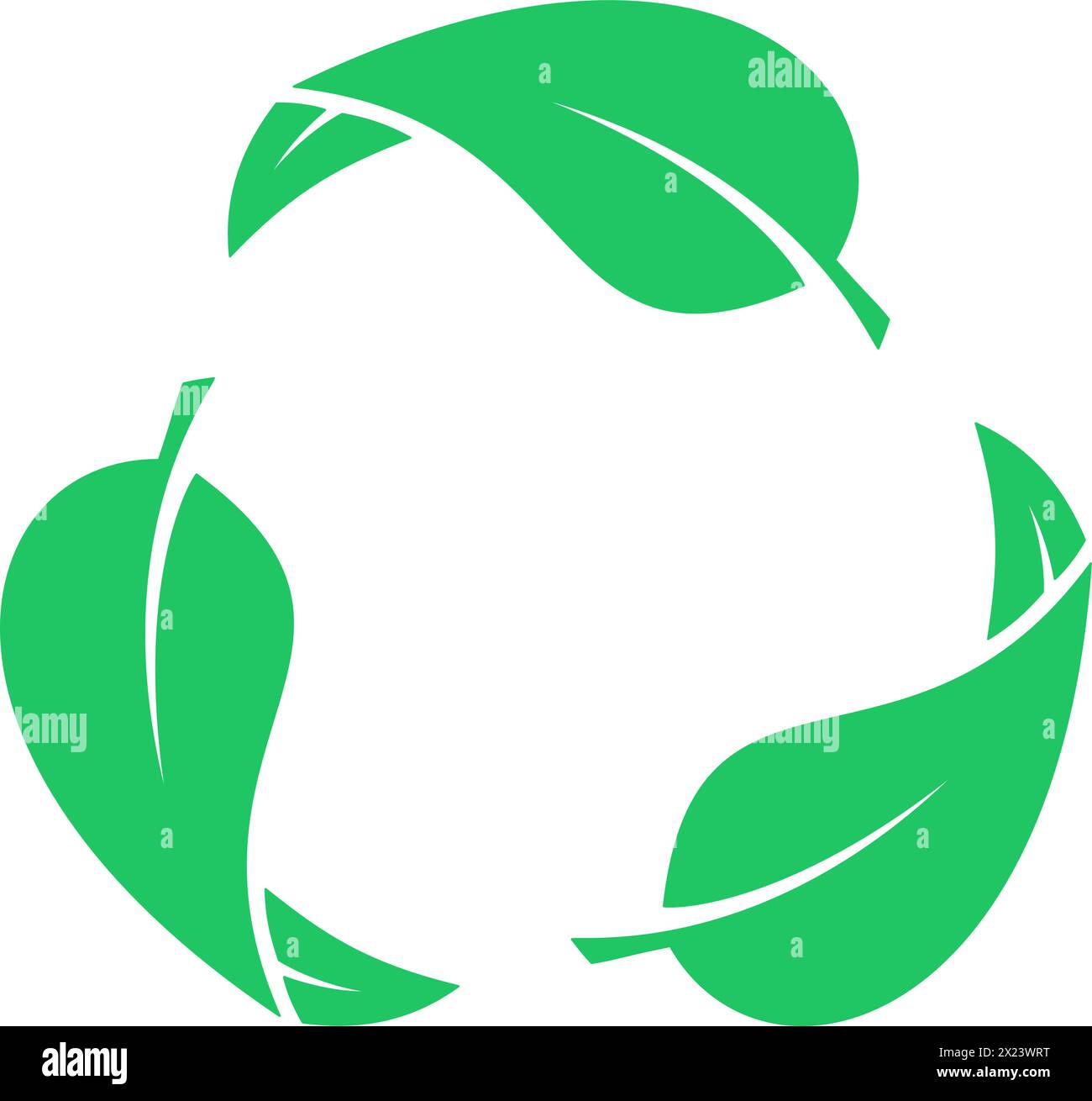 Set di icone verdi delle lamelle come simboli di riduzione, riutilizzo e riciclaggio Illustrazione Vettoriale