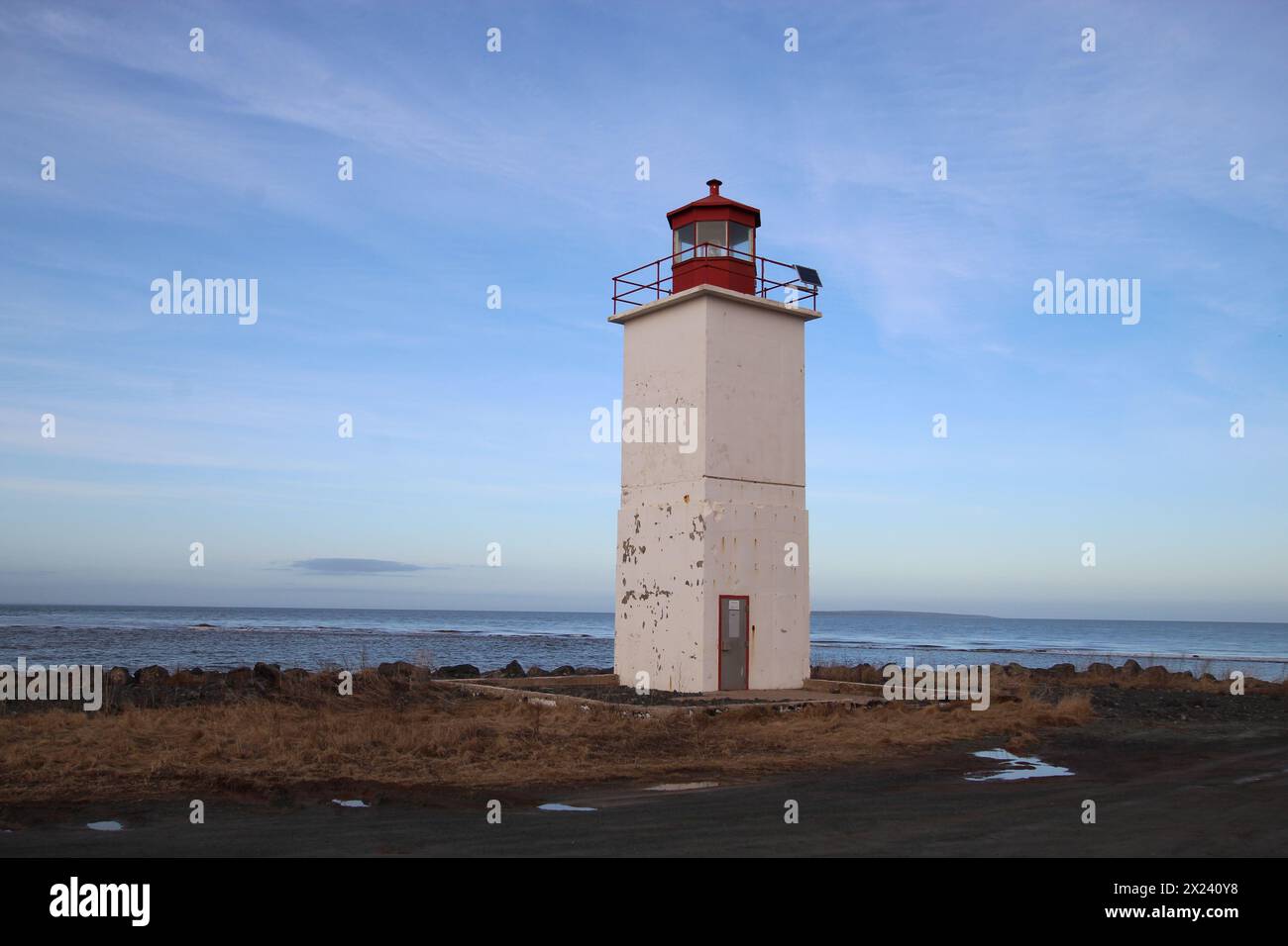 Faro di Caribou sull'isola di Caribou, nuova Scozia Foto Stock