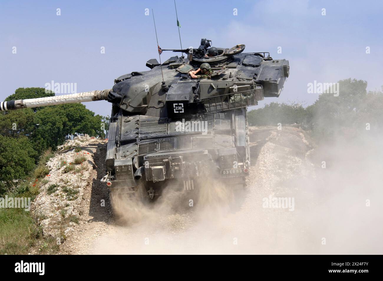 Il moderno carro armato del British Army Chieftain sui manouvers in Europa. Foto Stock