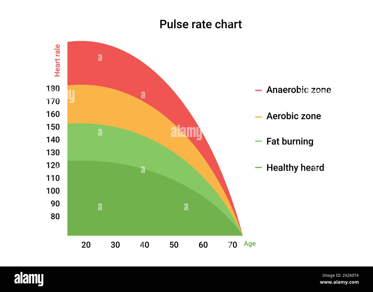 Grafico della frequenza cardiaca. Diagramma di rischio heartbeat con classificazione infografica Illustrazione Vettoriale
