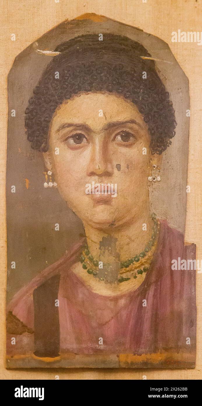 Egitto, Cairo, Museo Egizio, ritratto di Fayum, da Hawara. Foto Stock