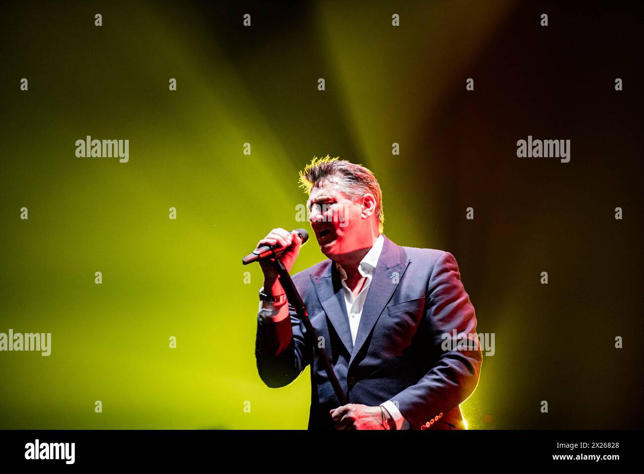 Carpi, Italia. 19 aprile 2024. Tony Hadley vive a Carpi. (Foto di Carlo Vergani/Pacific Press) credito: Pacific Press Media Production Corp./Alamy Live News Foto Stock