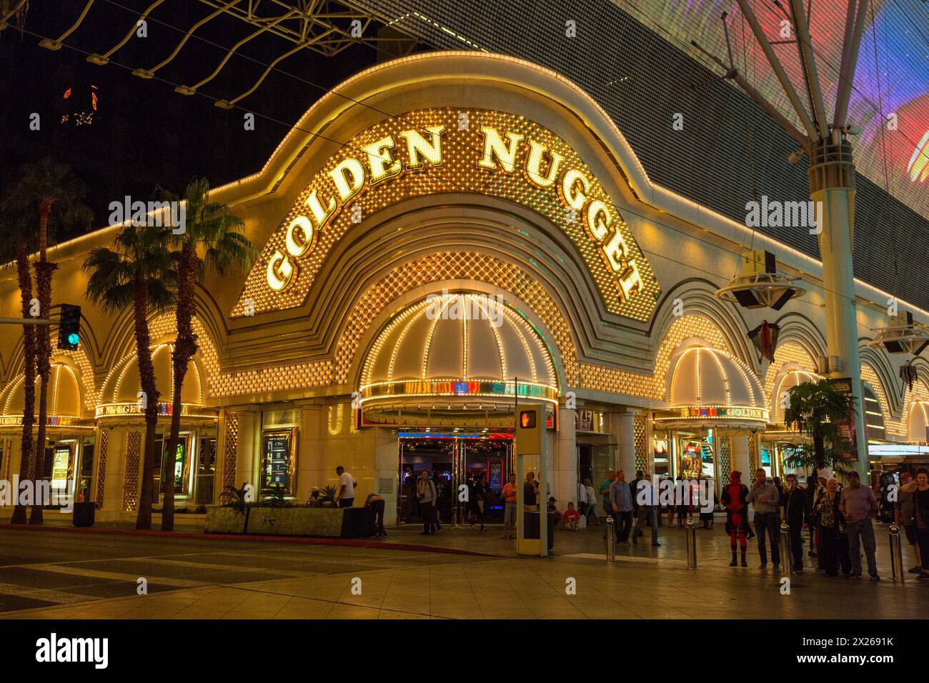 Las Vegas, Nevada. Fremont Street. Il Golden Nugget Casino. Foto Stock