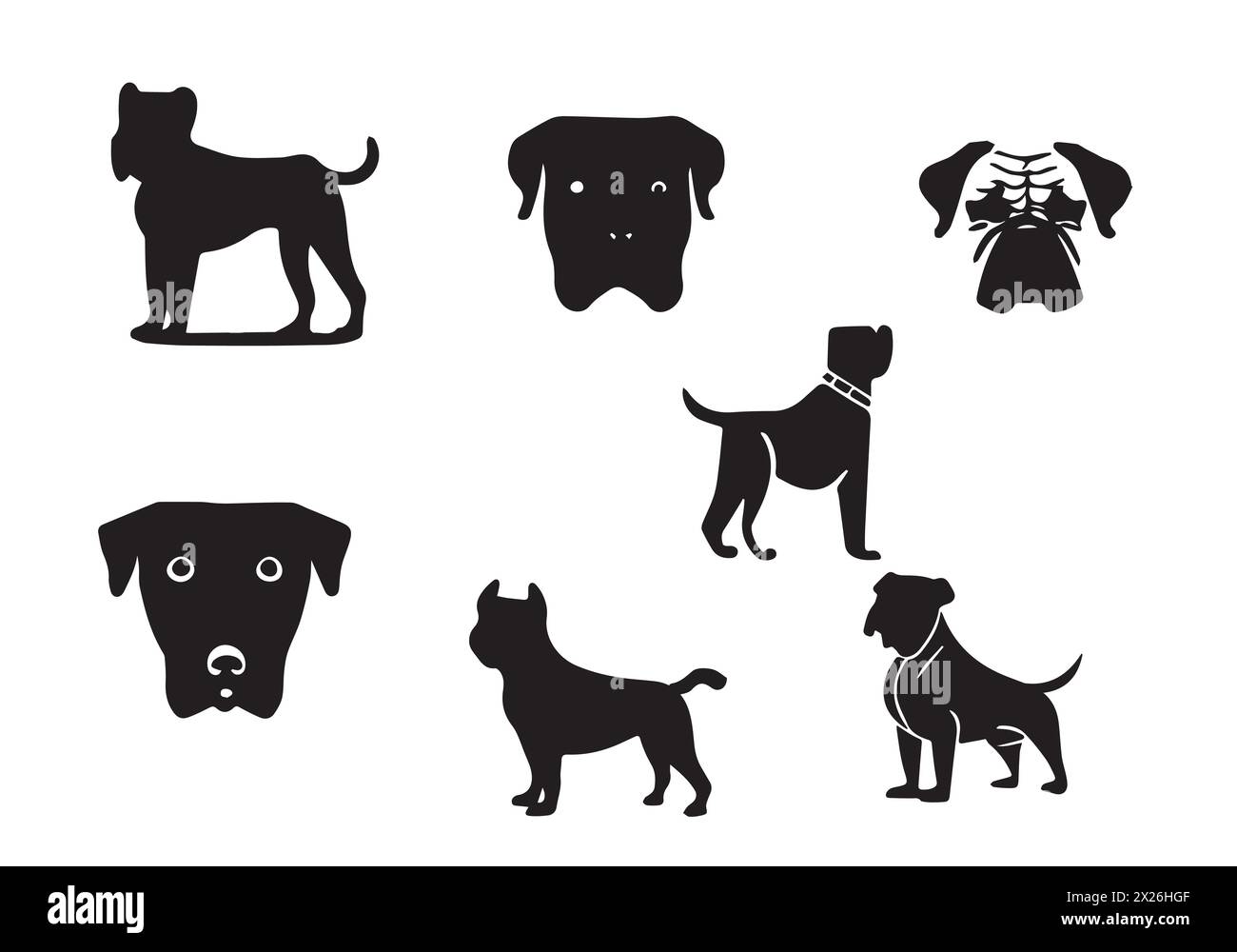Design grafico con icona Boerboel dallo stile minimal Illustrazione Vettoriale
