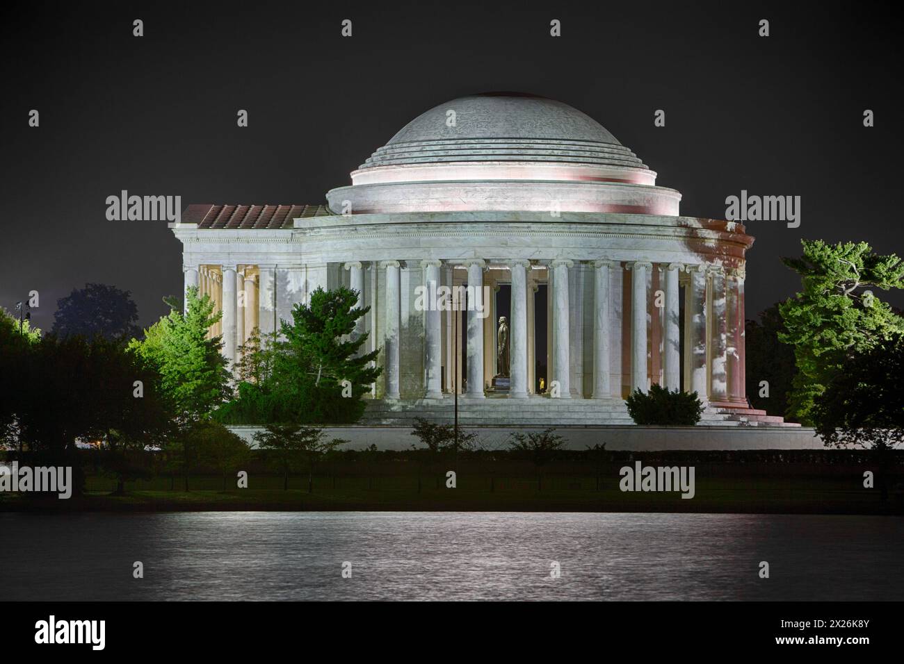 Washington, Stati Uniti d'America. Jefferson Memorial di notte. Foto Stock