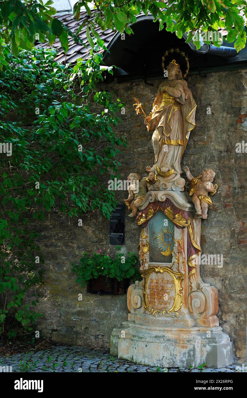 Santuario processionale Maria Immaculata del 1786, Maintorstrasse, Untereisenheim, bassa Franconia, Baviera, Germania Foto Stock Santuario processionale Maria Immaculata del 1786, Maintorstrasse, Untereisenheim, bassa Franconia, Baviera, Germania Foto Stock