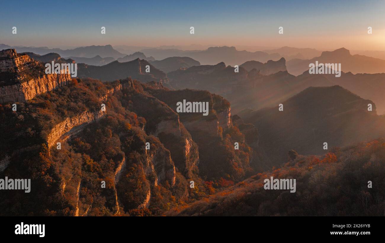 Changzhi Banshan paesaggio autunnale mattutino (6) Foto Stock