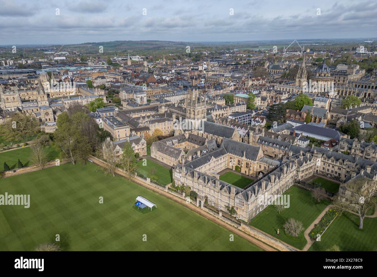 Veduta aerea del Merton College, Università di Oxford, Regno Unito. Foto Stock