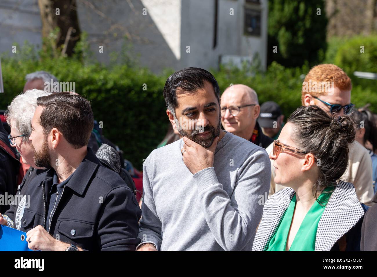 Glasgow, Scozia, Regno Unito. 20 aprile 2024. Credete nella prima marcia della Scozia e al Rally per una Scozia indipendente. I sostenitori marciarono da Kelvingrove Park a George Square, dove alcuni oratori tra cui Humza Yousaf, primo ministro della Scozia, si rivolsero alla manifestazione. Crediti: R.Gass/Alamy Live News Foto Stock