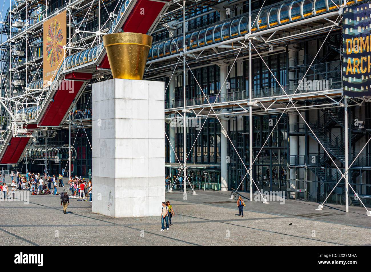 Parigi, Francia - 27 agosto 2008: Il Centro Pompidou Foto Stock