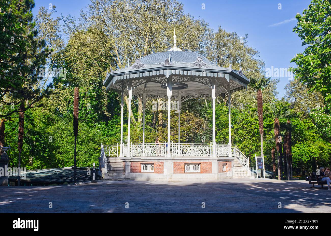 Chiosco musicale, sul Paseo del Bombé, 1888. Nel parco di San Francisco, Oviedo, Asturie, Spagna Foto Stock
