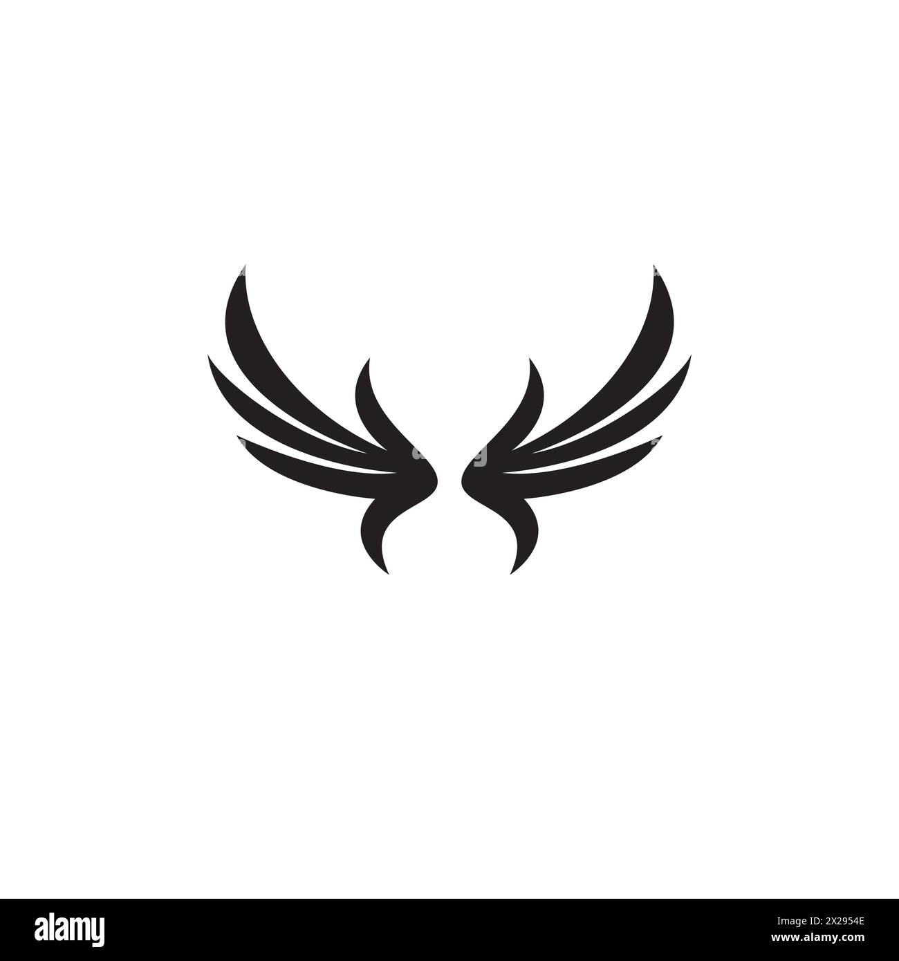 Due Wing Logo Simple. Logo Fly Wing Illustrazione Vettoriale