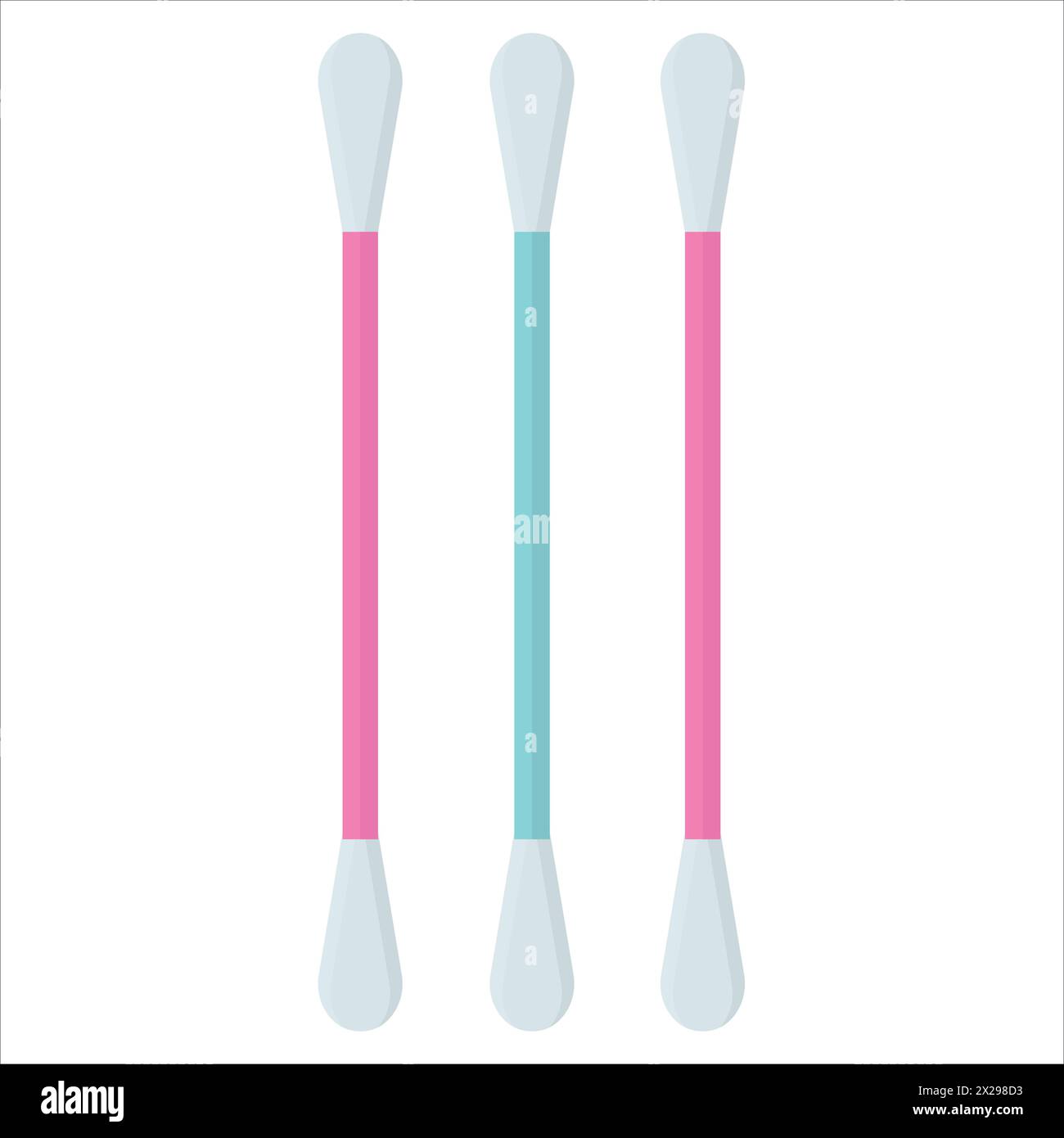Set di tamponi auricolari in cotone realistico. Vettore Illustrazione Vettoriale