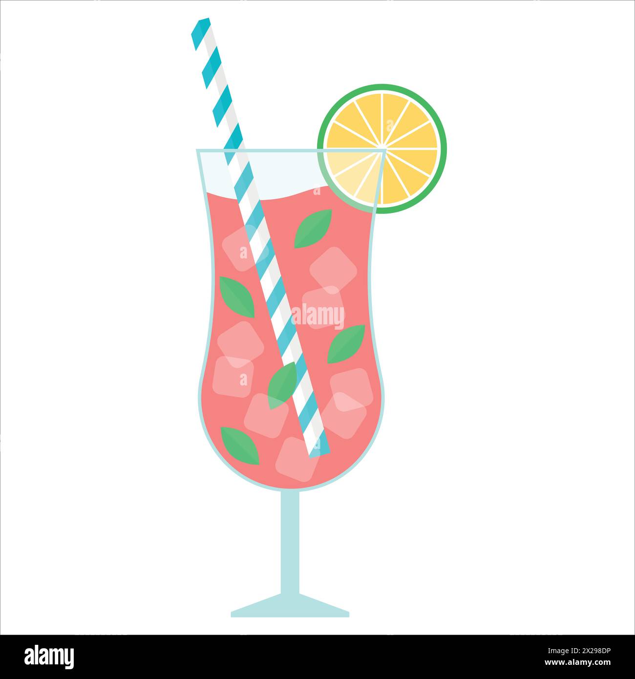 Bicchiere di limonata bevanda estiva. Bevanda rinfrescante Illustrazione Vettoriale