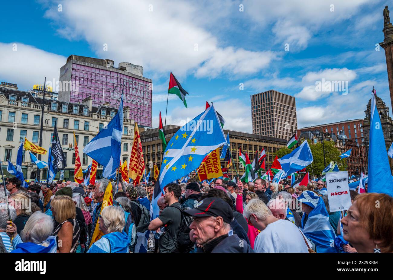 Believe in Scotland Rally a George Square, Glasgow il 20 aprile 2024 Foto Stock